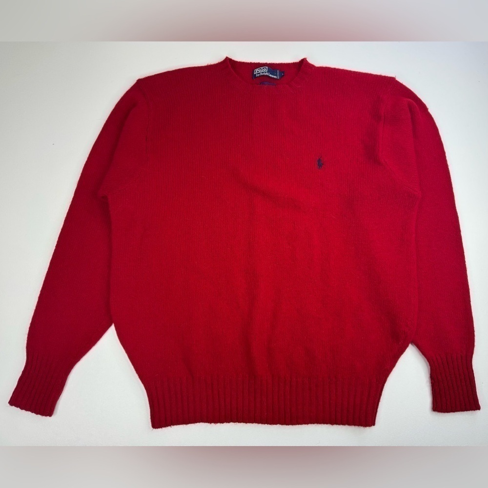 Polo Ralph Lauren 100% Lambswool 90’s VTG Classic Itchy Grandpa Sweater Large